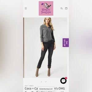 Coco + Carmen Black Studded Ankle Jeans